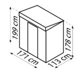 KOVINSKA VRTNA HIŠKA GLOBEL SKILLION 64 SREBRNA Š172 X G113 X V199 CM - slika 5